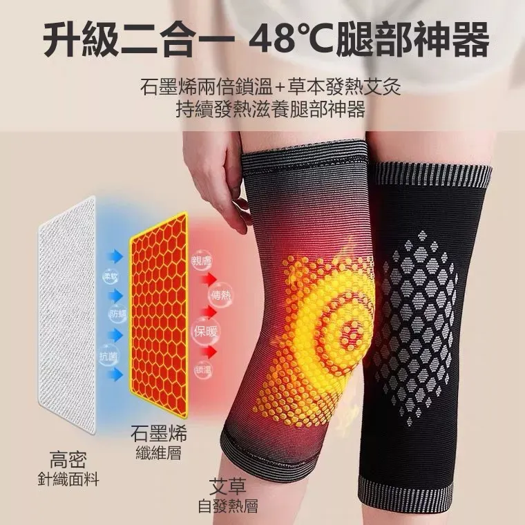 物理治療師強力推薦！預防關節炎！日本【艾草點陣自發熱護膝】降低99%關節疼痛感通經活血、去除濕氣！